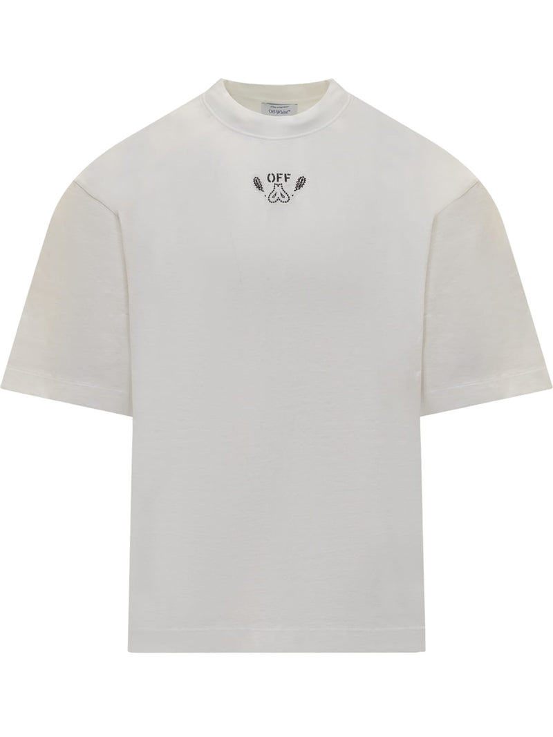 Off-White T-shirt With Bandana Motif - Men