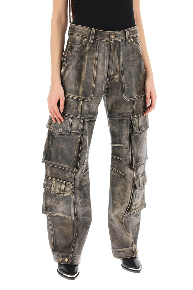 Golden Goose Irin Cargo Pants In Vintage-effect Nappa Leather - Women