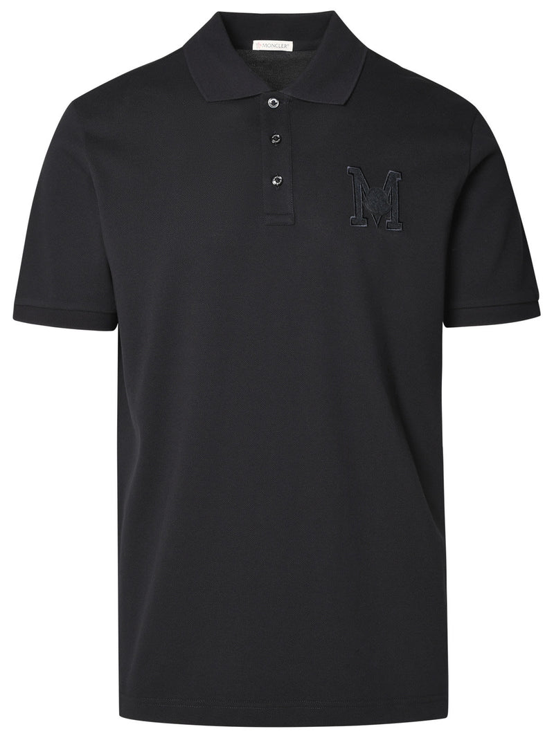 Moncler Polo Shirt In Blue Cotton - Men