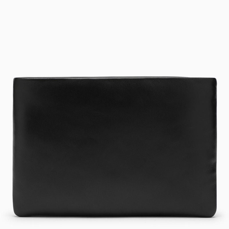 Saint Laurent Black Padded Leather Clutch Bag With Logo - Men