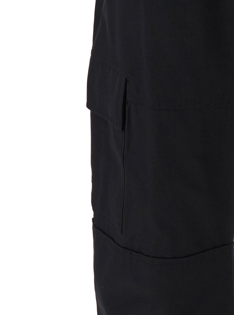 Givenchy Black Arched Cargo Pants With Logo Embroidery In Cotton Man - Men