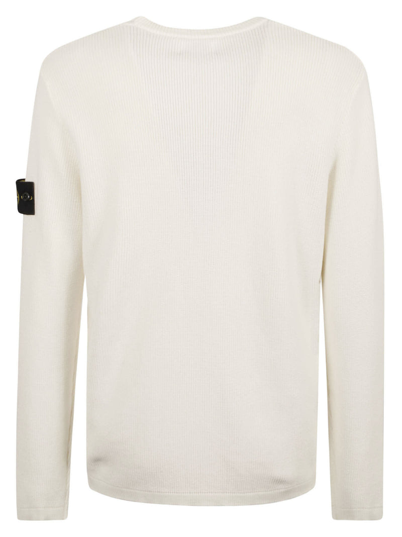 Stone Island Logo Patched Knit Crewneck Sweatshirt - Men