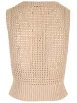 Brunello Cucinelli sparkling Net Sleeveless Top - Women