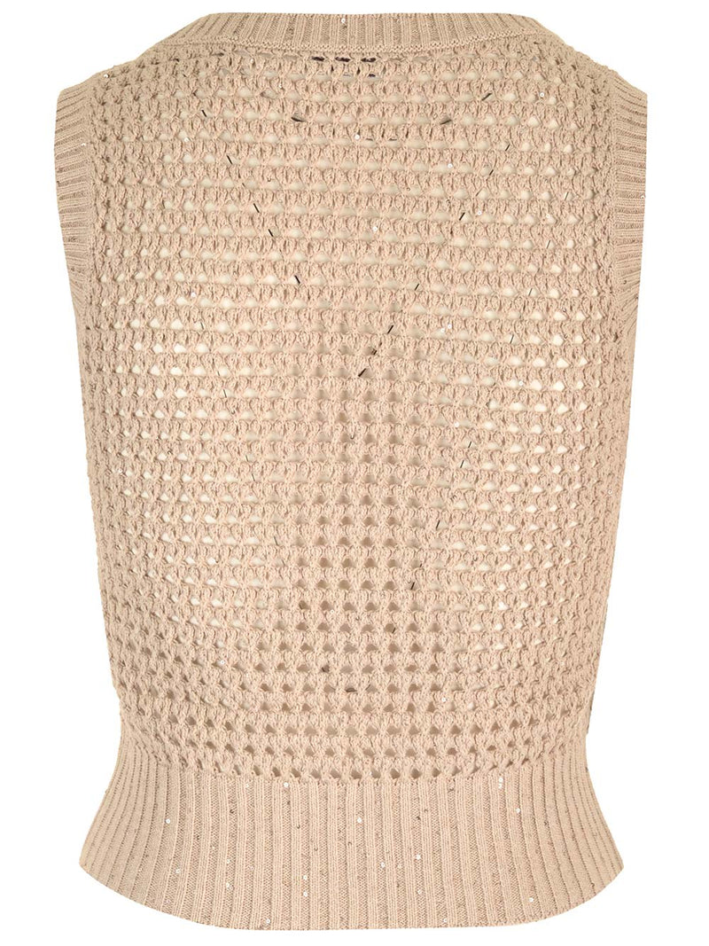 Brunello Cucinelli sparkling Net Sleeveless Top - Women