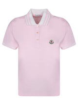 Moncler Logo Patch Pink Polo Shirt - Women