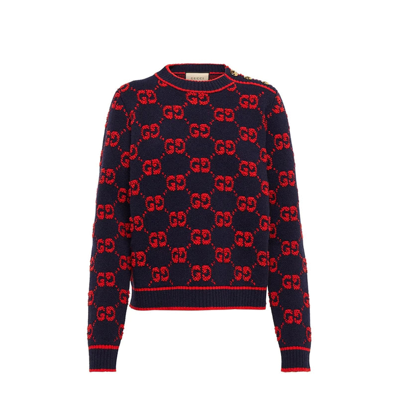 Gucci Gg Wool Bouclé Jacquard Sweater - Women