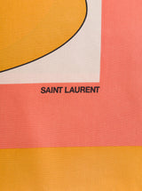 Saint Laurent Graphic Print Foulard In Multicolored Silk Woman - Women