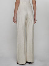 Jacquemus Sauge Viscose And Linen Trousers - Women