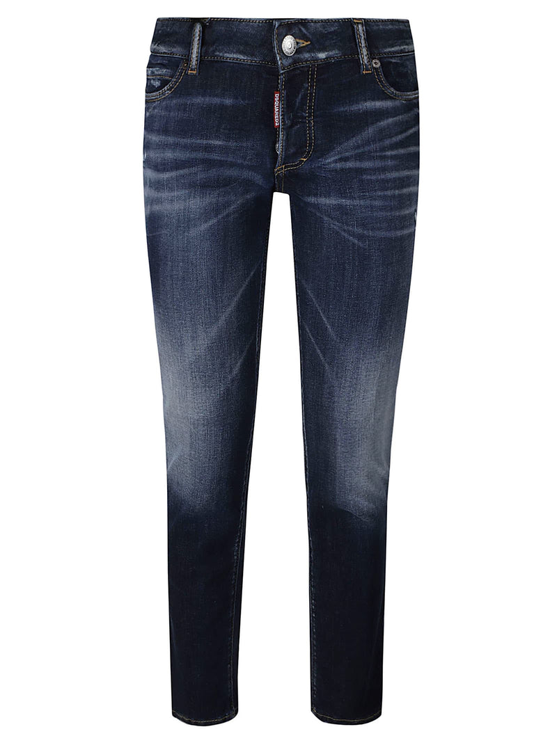 Dsquared2 Logo Patched Faded Slim Jeans - Women