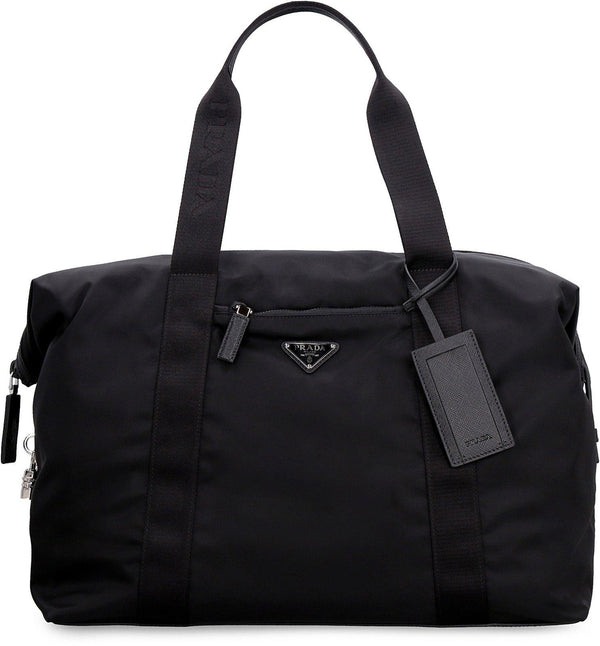 Prada Logo Triangle Zipped Travel Bag - Women