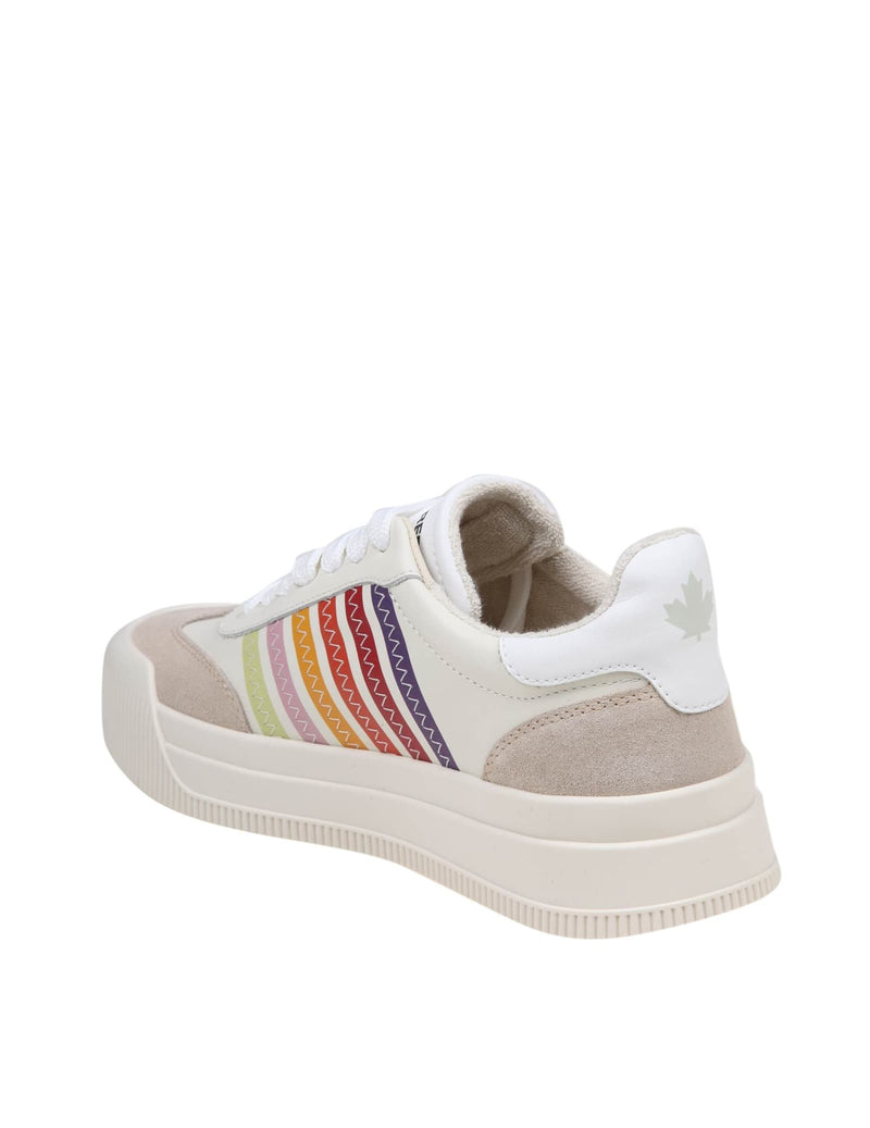 Dsquared2 New Jersey Sneakers In Cream Color Leather - Women