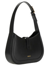 Versace greca Goddess Small Black Hobo Bag With Logo Detail In Leather Woman - Women - Piano Luigi