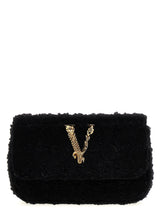 Versace Logo Tweed Crossbody Bag - Women