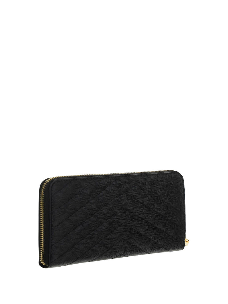 Saint Laurent Embossed Leather Zip Wallet - Women