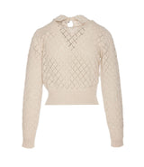 Golden Goose Cropped Sweater With Pearl Embroidery - Women