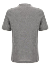 Brunello Cucinelli Cotton Blend Silk Crew Neck T-shirt With Contrast Double Layer - Men