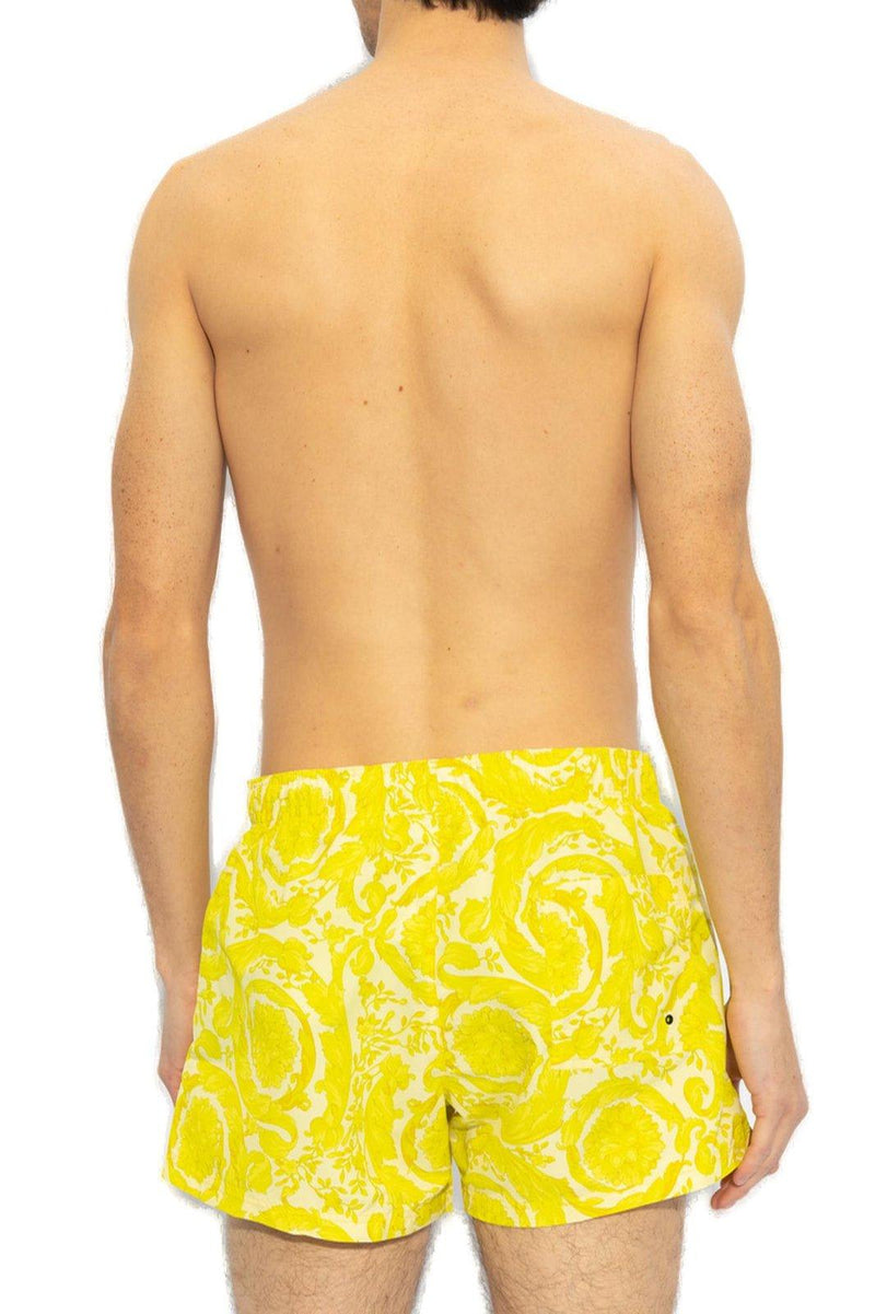 Versace Barocco-printed Drawstring Swim Shorts - Men