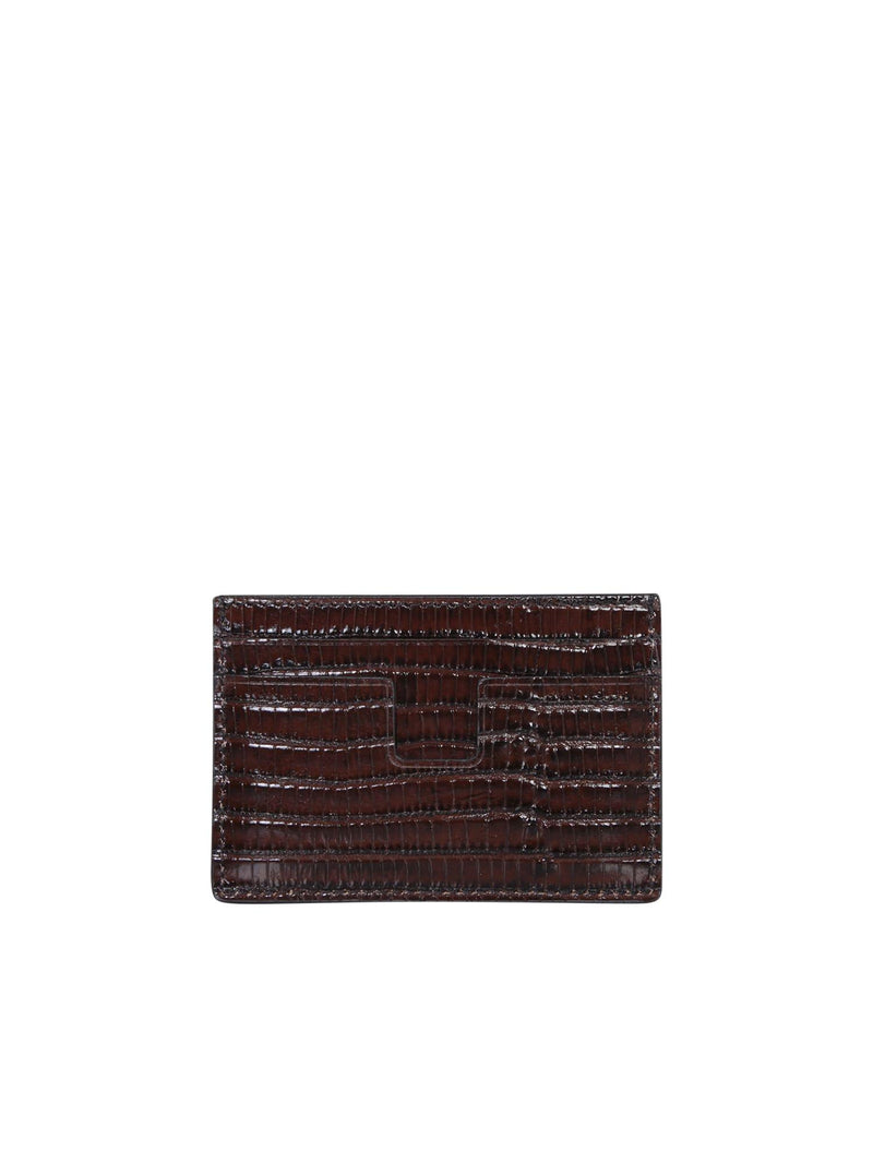 Tom Ford Tejus 4 Slots Brown Cardholder - Men - Piano Luigi