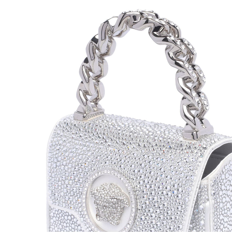 Versace Mini La Medusa Logo Strass Crossbody Bag - Women