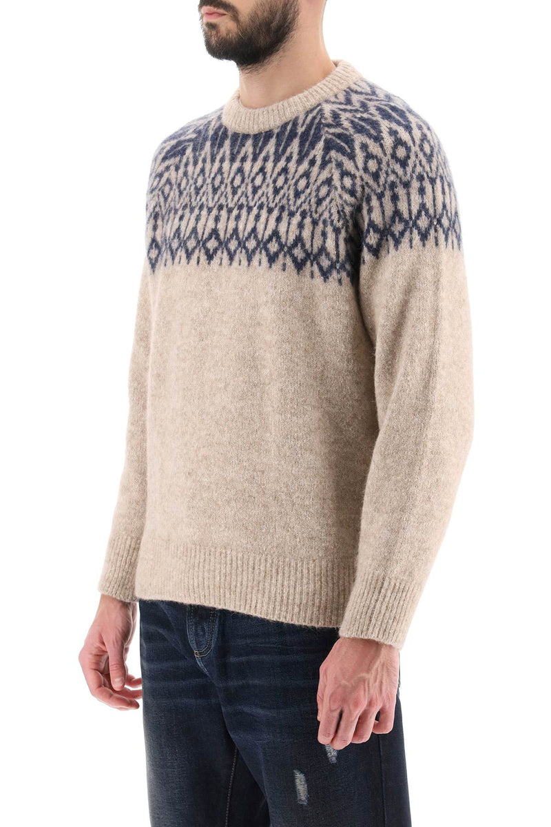 Brunello Cucinelli Jacquard Crew Neck Sweater - Men