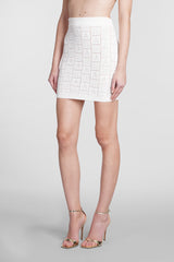 Balmain Skirt In White Viscose - Women