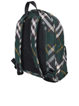 Burberry Shield S24 Check Green Backpack - Men