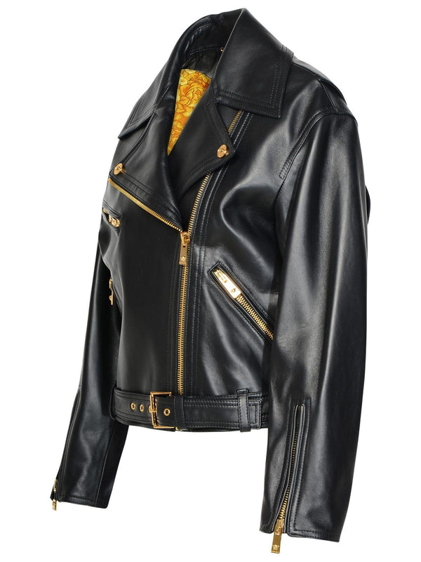 Versace Black Lambskin Jacket - Women - Piano Luigi