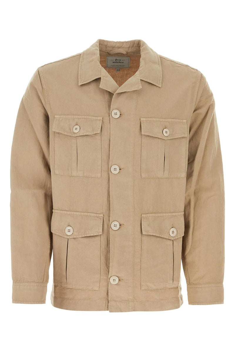 Woolrich Cappuccino Cotton Blend Safari Shirt - Men