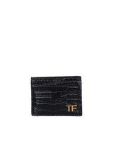 Tom Ford 6 Slots Crocodile Black Wallet - Men - Piano Luigi