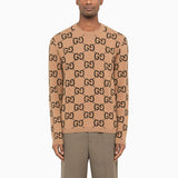 Gucci Sweater In Wool Gg Camel - Men