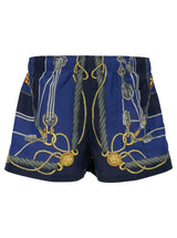 Versace nautical Blue Smiwsuit Trunks With Barocco Motif In Tech Fabric Man - Men - Piano Luigi