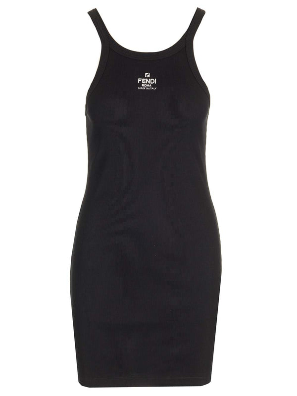 Fendi Ribbed Jersey Mini Dress - Women