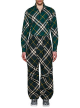 Burberry Wide-leg Equestrian Knight Motif Checked Trousers - Men