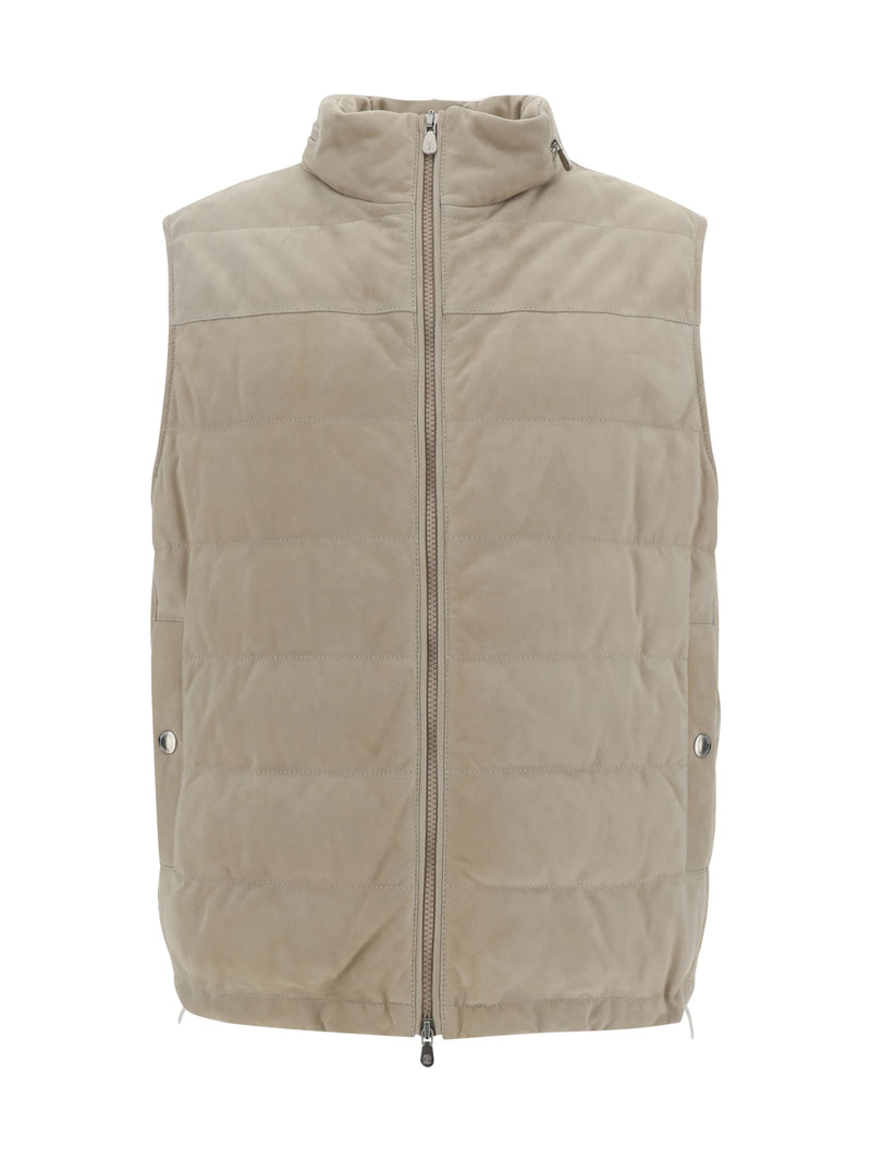 Brunello Cucinelli Leather Down Vest - Men