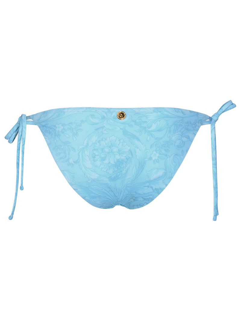 Versace barocco Light Blue Polyester Blend Bikini Bottoms - Women