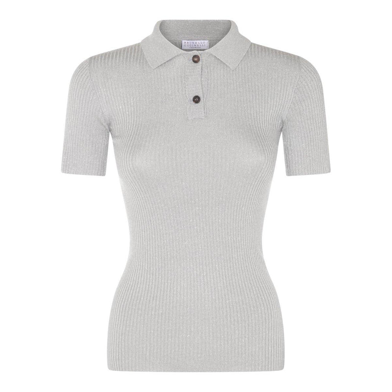 Brunello Cucinelli Short-sleeved Knitted Polo Top - Women