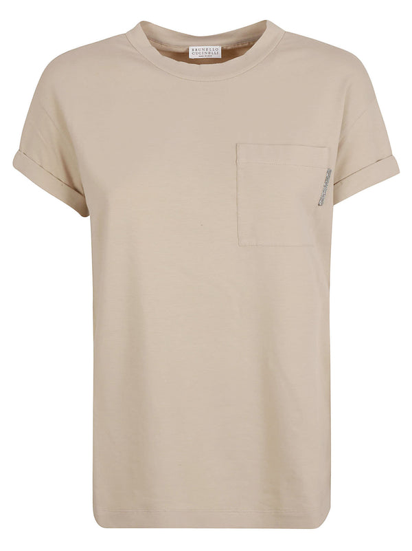 Brunello Cucinelli Patched Pocket Plain T-shirt - Women