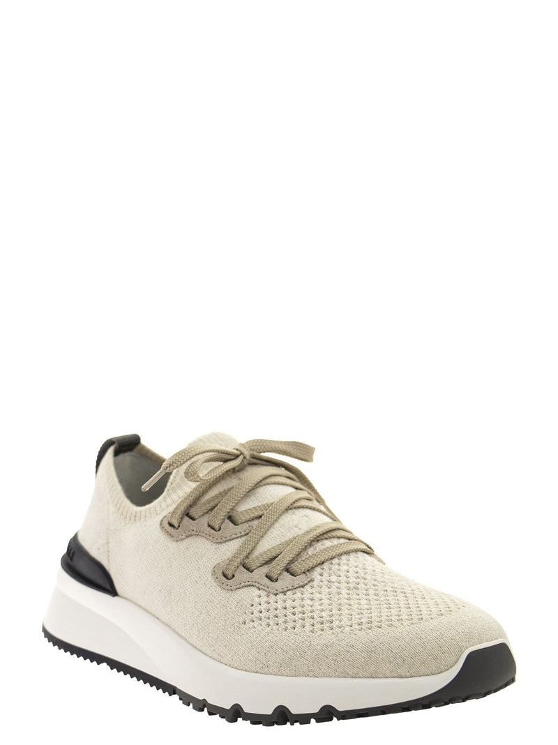 Brunello Cucinelli Cotton Chinè Knit Runners Sneakers - Men