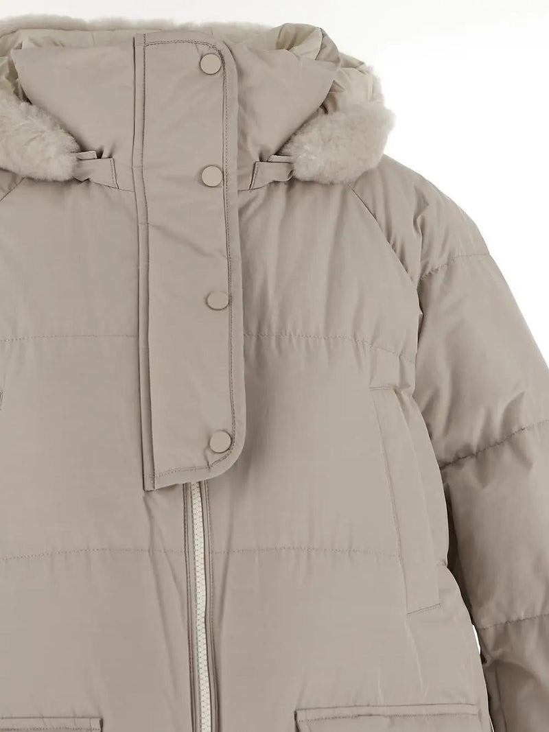 Brunello Cucinelli Long Down Jacket With Detachable Hood - Women