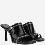 Burberry Leather Peep Mules - Women