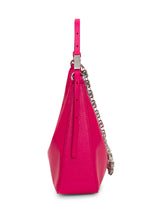 Givenchy Neon Pink Leather Small Cut Out Moon Bag With Chain - Women