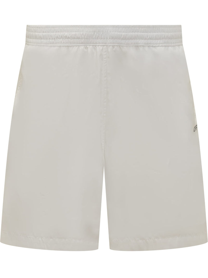 Off-White Swimshorts With Scribble Motif - Men