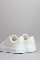 Balmain B Court Sneakers In White Leather - Men