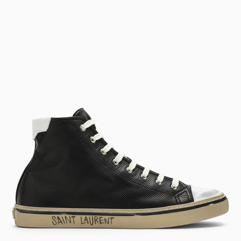 Saint Laurent Black Leather High Trainer - Men