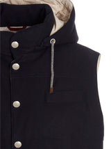 Brunello Cucinelli Wool Hooded Vest - Men