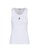 J.W. Anderson Logo Embroidered Ribbed Tank Top - Women - Piano Luigi