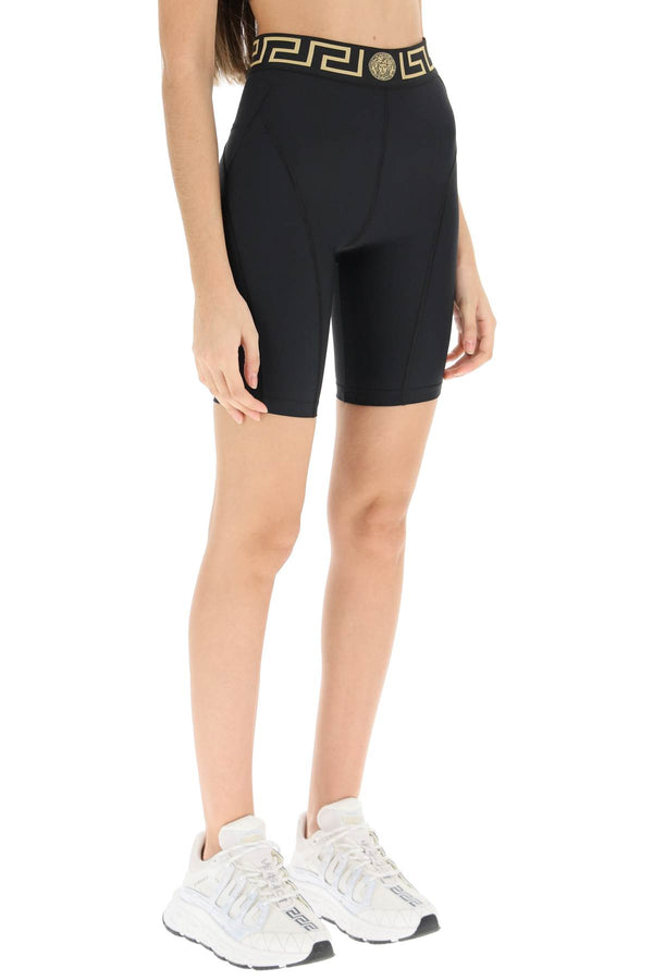 Versace Biker Shorts With Greca Motif - Women