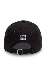 Black Baseball Hat With Givenchy College Embroidery - Men