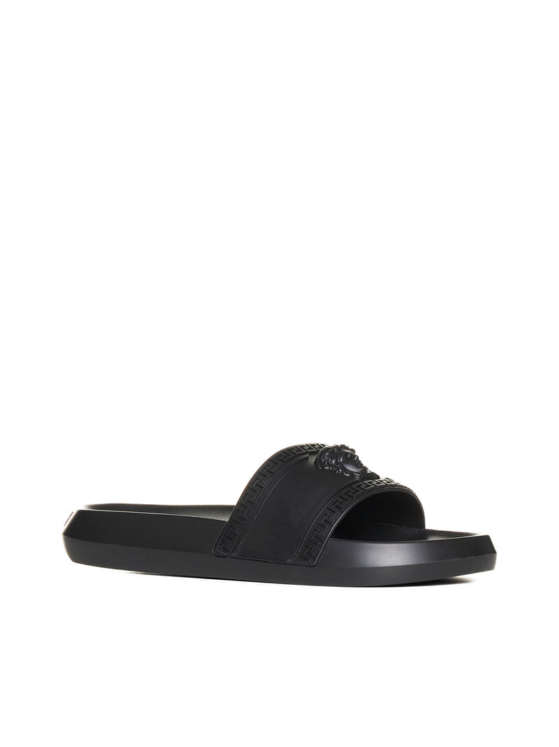 Versace Black palazzo Slides - Men