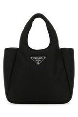 Prada Black Nylon Leather Handbag - Women